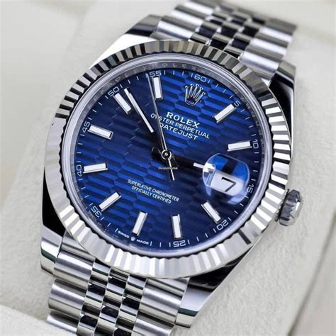 rolex azzurro blue datejust 41|rolex datejust 41 blue motif.